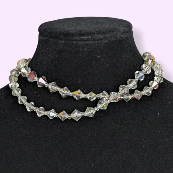 V. Conical AB Crystal Necklace - Picture 3 of 5